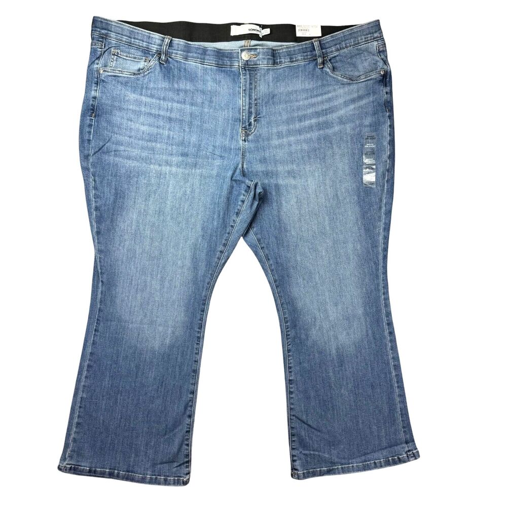 Sonoma Jeans Womens 30W Blue Bootcut Short Shape Retention Comfort Plus Size NWT